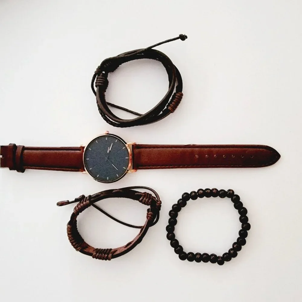 Unisex Adjustable Hemp Cord Braided Rope Wristbands Bracelets Watch Set - Picture 9 of 12